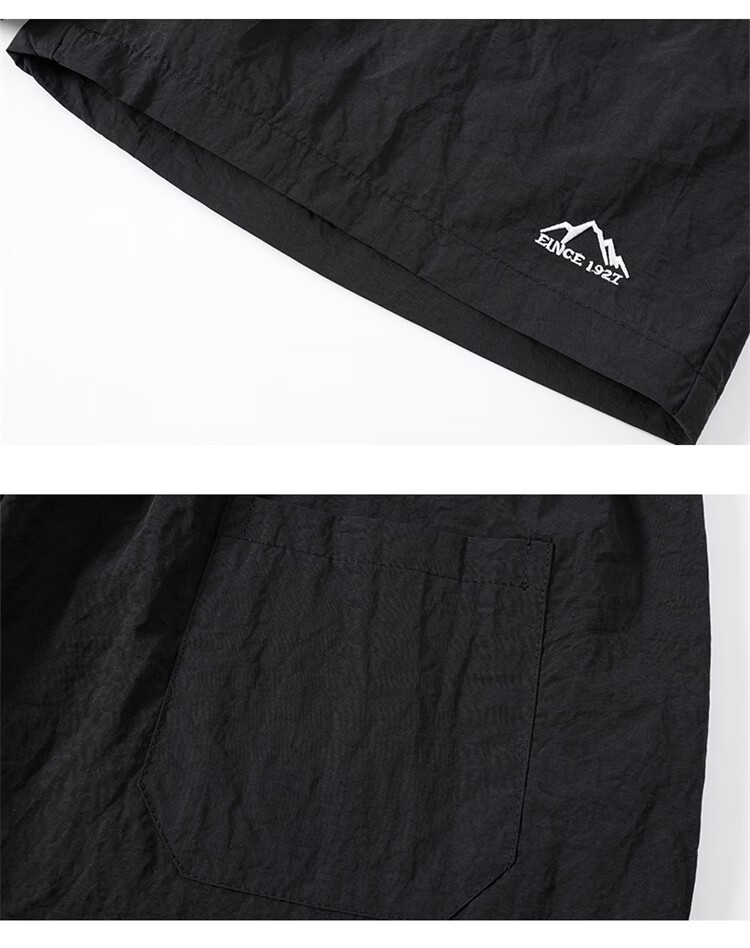 TUCANO Men's Summer Ice Cool Thin Loose Casual Embroidered Sports Shorts Black M 37