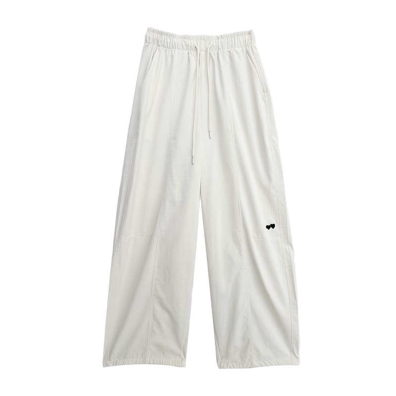 Langsha Women's Wide-Leg Pants Spring Summer Thin High-Waist Slim Cotton Feel Dual-Wear Quick-Dry Straight Loose Sports Casual Trousers