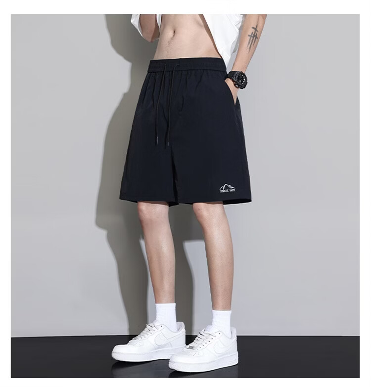 GLM Men's Summer Thin Ice Silk Casual Shorts Loose Sports Beach Mid-Length Pants 9