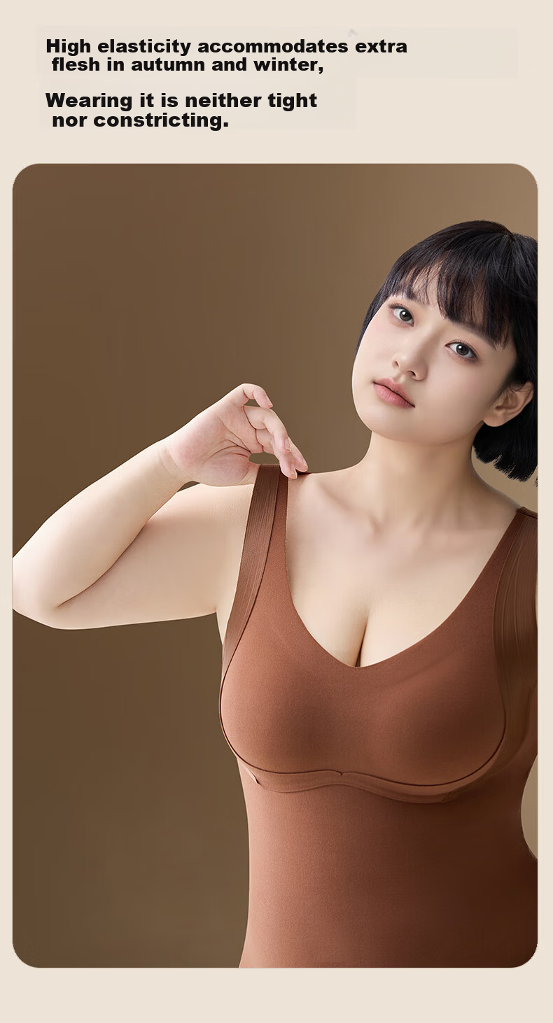 Herbal Original Velvet Warm Vest for Women with Chest Pad Thermal Base Layer High Elasticity Undershirt 2025 Autumn Winter New Edition 12