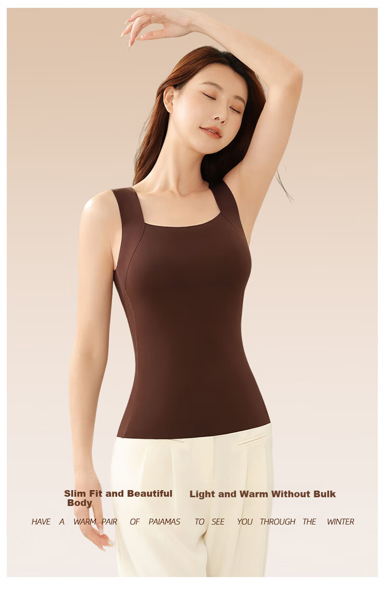 GUJIN Lightweight Warm Vest Women's Thermal Autumn Winter Bra-Free Innerwear Base Layer Camisole Skin-Friendly M 4