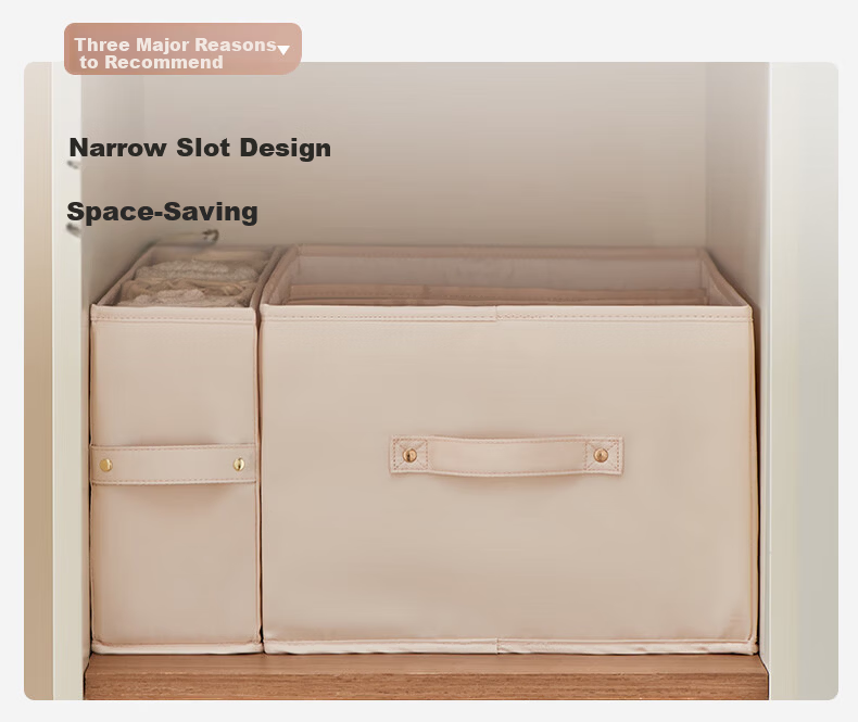 EACHY Narrow Clothes Storage Box, Fabric Zipper, Slim Gap Design, Eco-Friendly Foldable, Dust-Proof, for Student Dormitory 4