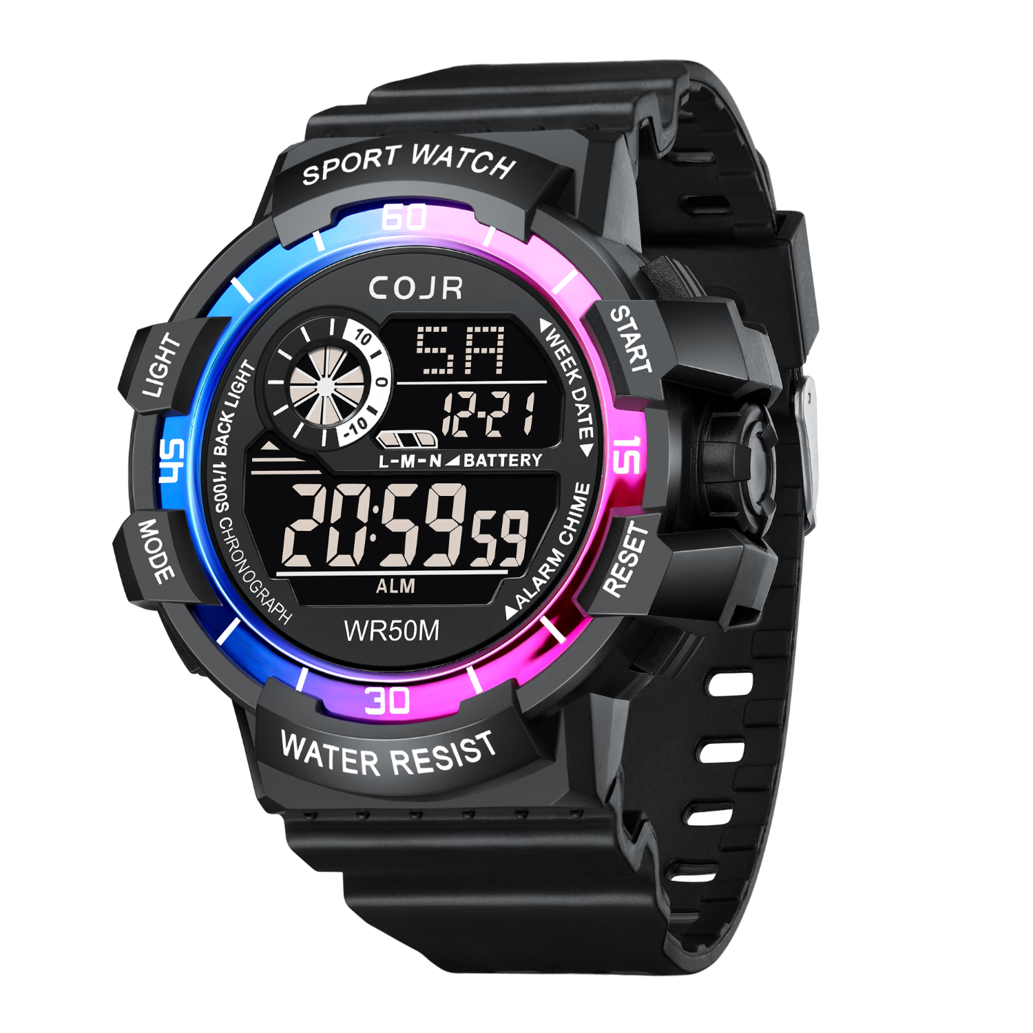 COJR Student Sports Electronic Timing Watch Luminous Multifunctional for Primary and Secondary School Teens