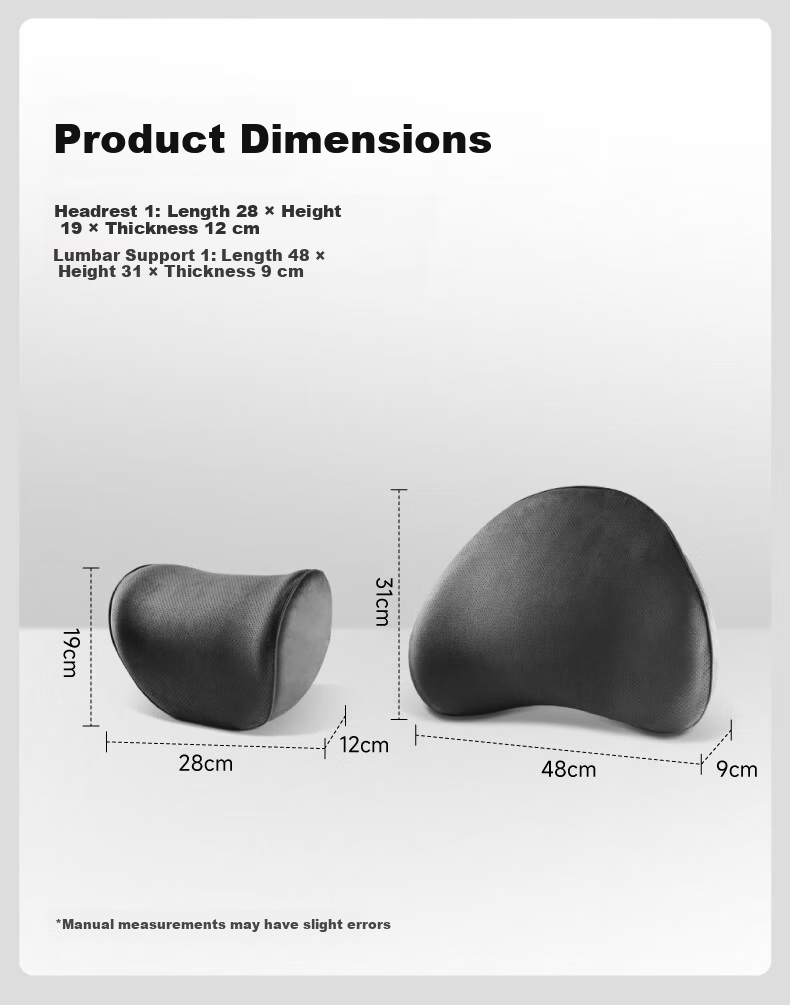 BIMLL Car Headrest Neck Pillow Memory Foam Perforated Suede Car Cushion Maybach Universal Model 6