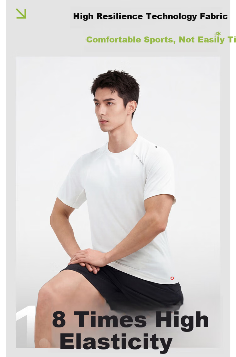 JD Jingzao New Sports T-Shirt Quick-Dry Summer Outdoor Running Fitness Training Short Sleeve Men Glacier Blue 2XL 12