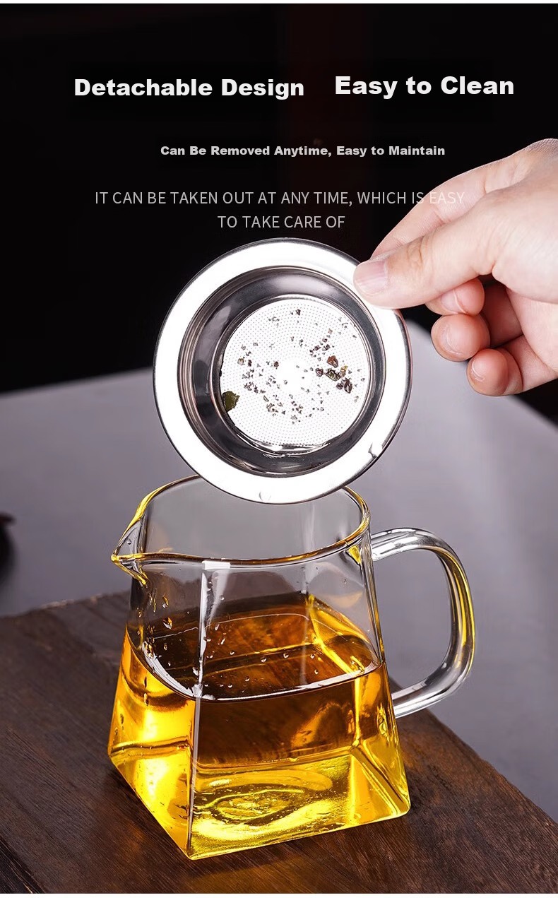 Glass Fair Cup with Tea Strainer Filter Gongdao Cup Tea Set Accessory Kung Fu Tea Cup 5
