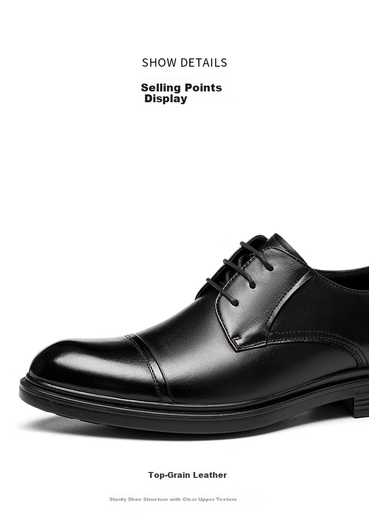 Aokang Comfortable Cowhide Breathable Business Formal Lace-up Durable Leather Shoes Brown Size 39 18