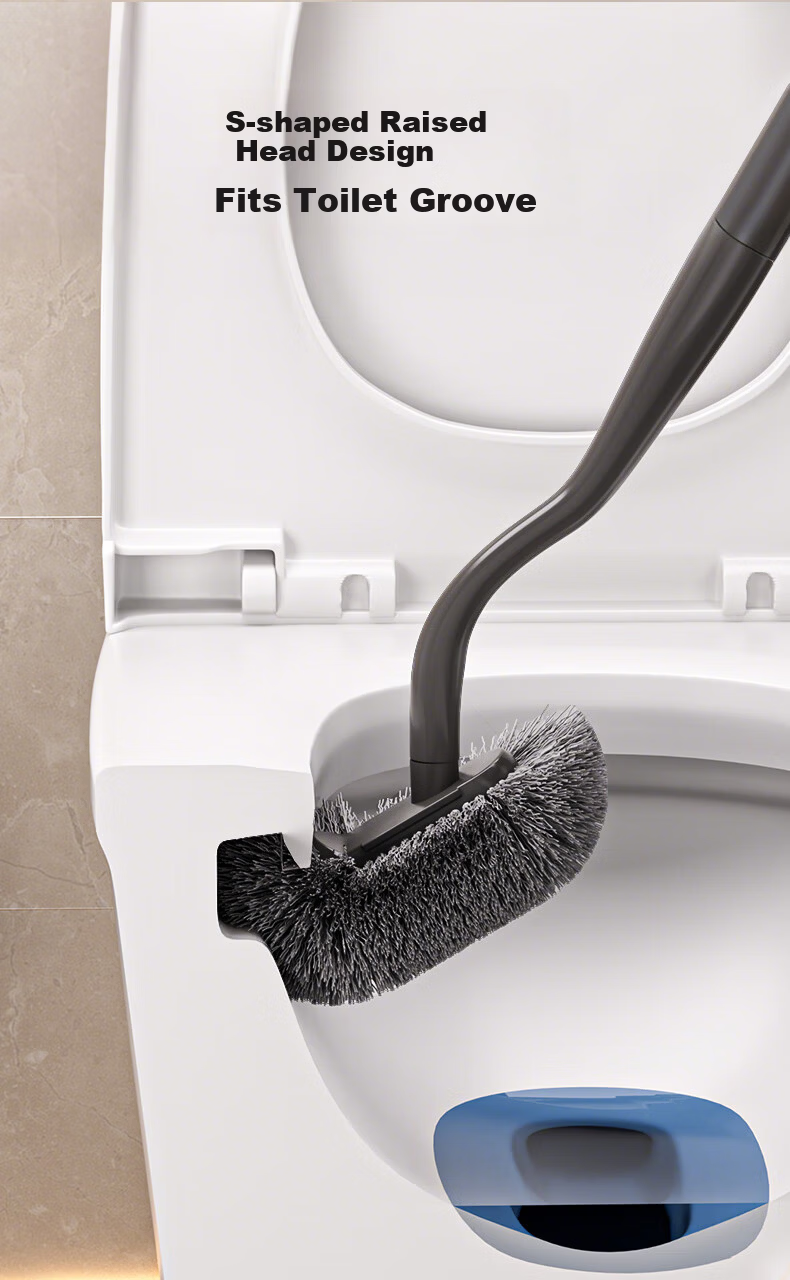 Baoshi Toilet Brush, 2-Pack Wall-Mounted Extended Silicone Bristles, No Dead Angles, Bathroom Cleaning Tool 1