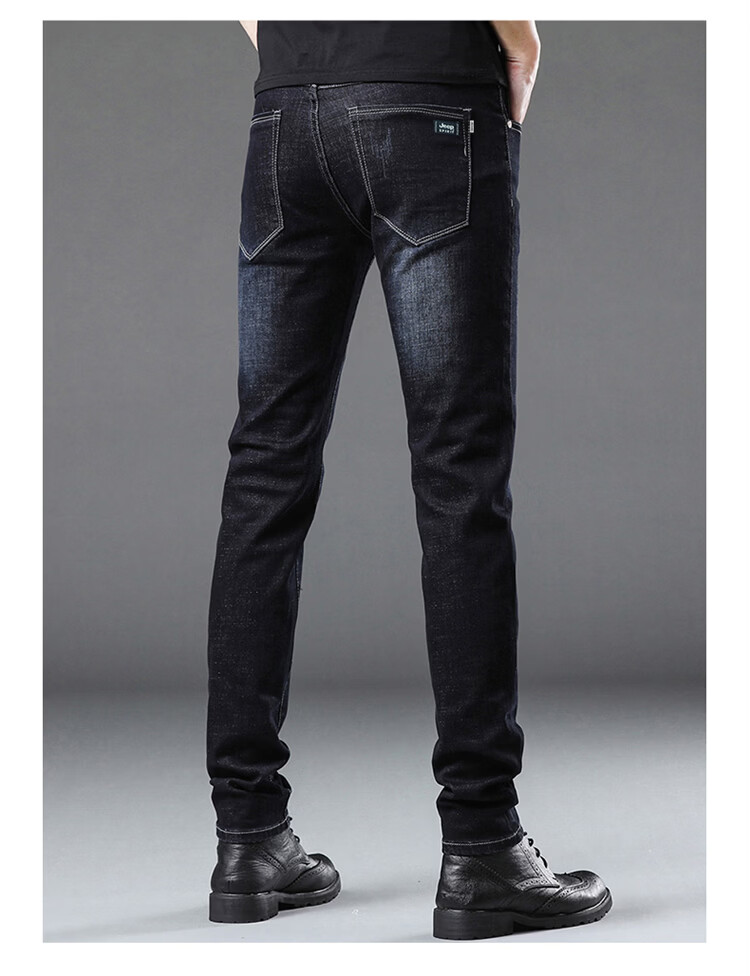 JEEP SPIRIT Men's Jeans Autumn Korean Style Trendy Straight Slim Fit Pants Blue Gray 31 14