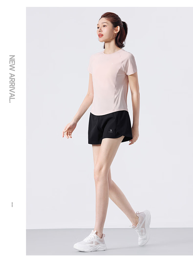 CAMEL Women's Ice Cooling Sports T-Shirt Quick-Dry Breathable Fitness Running Short Sleeve Y26BAWL6025 Dream Pink S 12