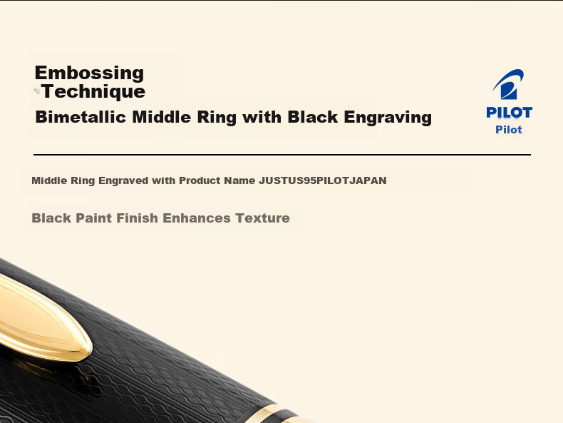 PILOT Justus 95 Gold Fountain Pen Business Office Executive Adult Signature Pen FM Nib Mesh Pattern FJ-3MR-NB-FM-NT 7