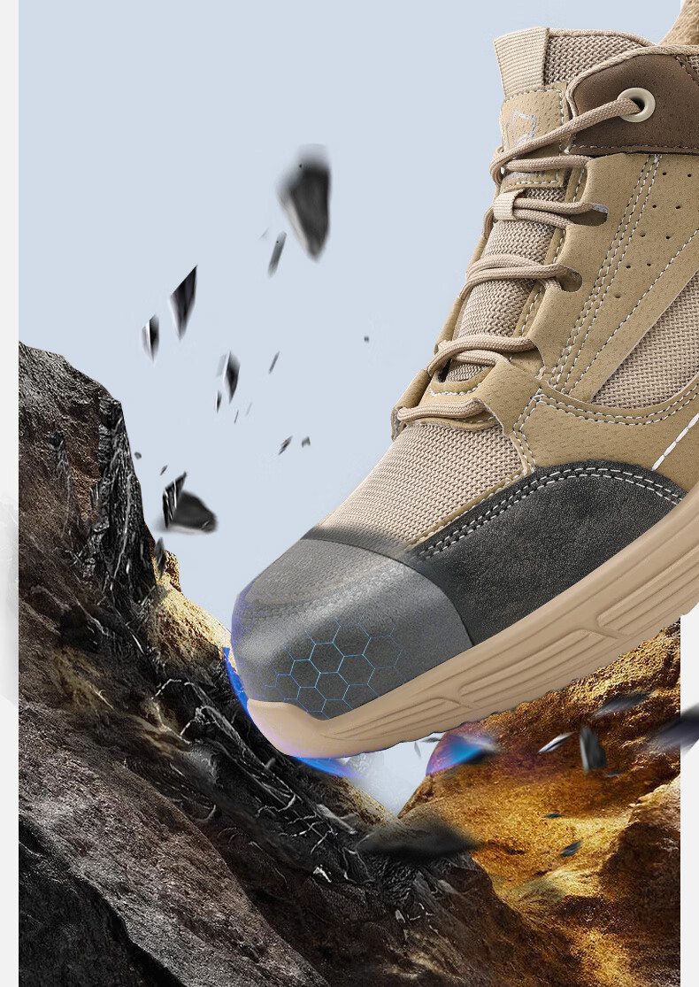 BlueOwl Shield Men's Summer Breathable Ultra-Light Anti-Slip Anti-Smash Steel Toe Anti-Puncture Safety Work Shoes D226-1 Size 41 11