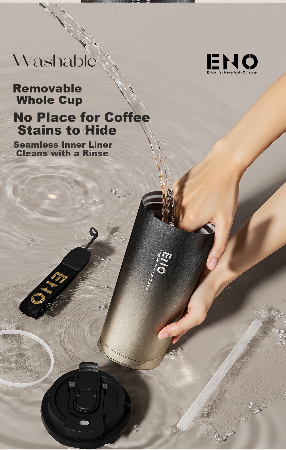 Eno Coffee Insulated Tumbler Men's Portable High-End Travel Water Bottle 2025 New Model 14