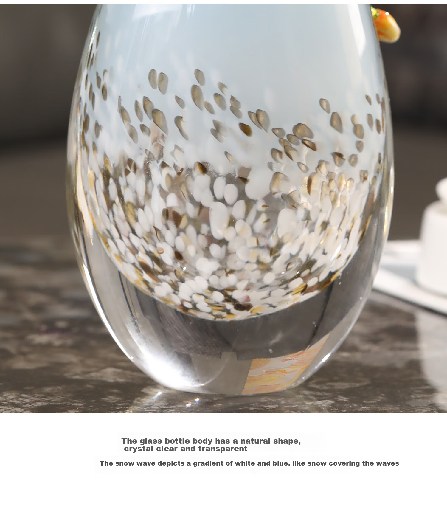Mr. Nan Chu Enamel Color Snow Wave Luxury Glass Vase Flower Pot Living Room Study Office Decoration Housewarming Opening Gift 8