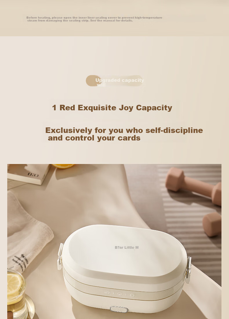 Bear Electric Lunch Box Self-Heating Lunch Box No Water Needed Plug-in Heating 316L Stainless Steel 1L DFH-N10F6 9