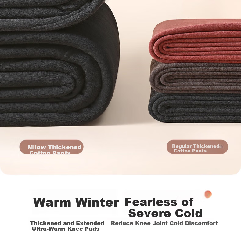 Miiow Women's Camel Hair Thermal Pants Winter Fleece Thickened Insulated Cotton Leggings for Extreme Cold Northeast 16