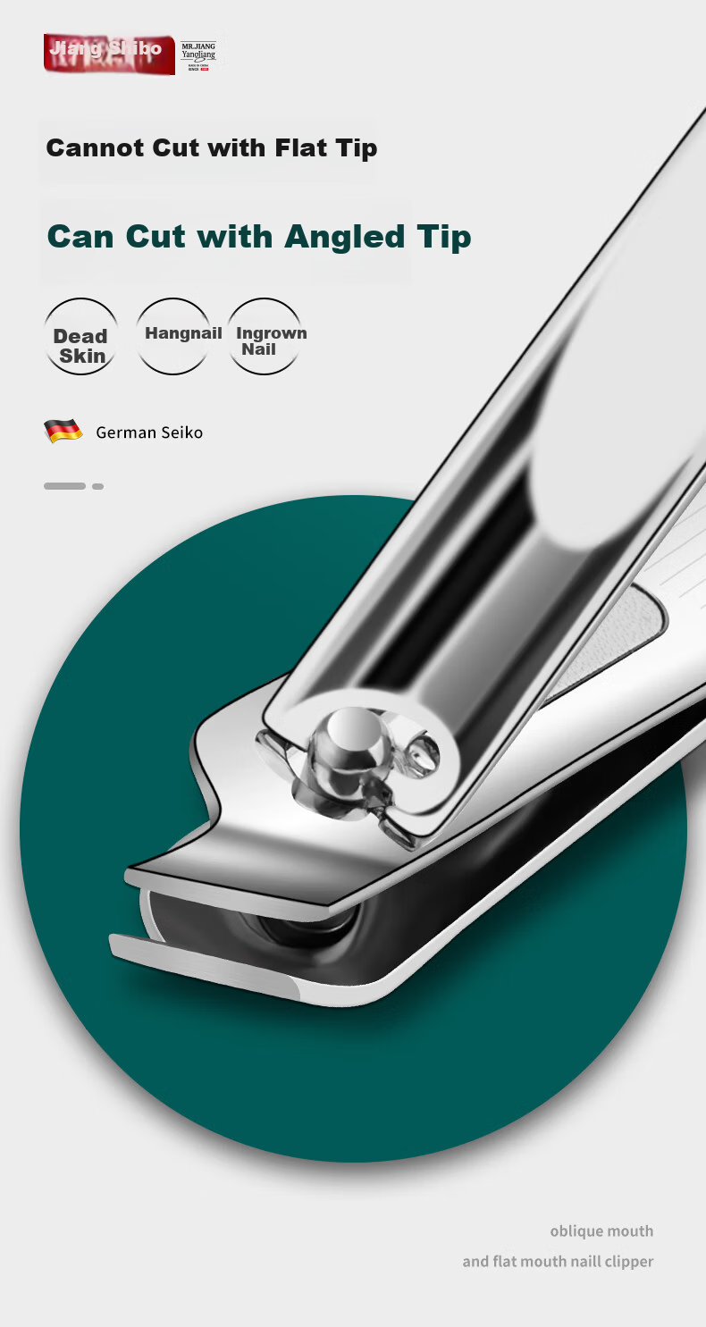 Master Jiang Premium 3-Pack Large Nail Clippers with Angled Edge for Nail Groove, Flat Tip Cuticle Clippers 3