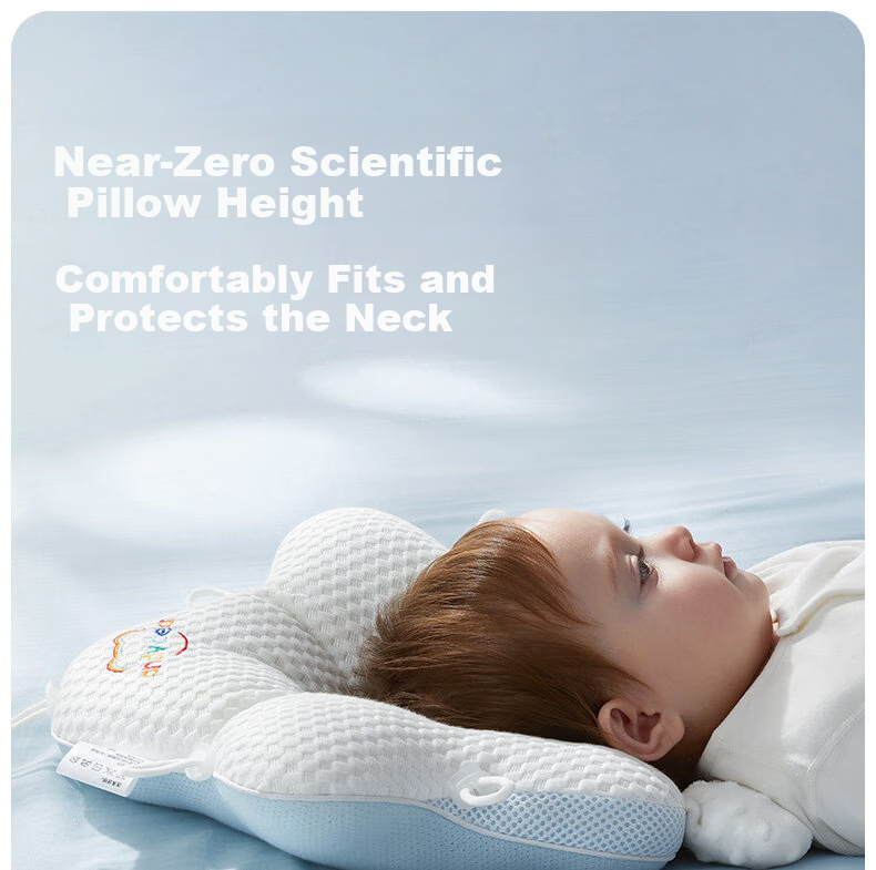 Aibedila Baby Shaping Pillow Newborn Head Correction Pillow 0-6 Months Anti-Flat Head Sleep Aid Blue 9