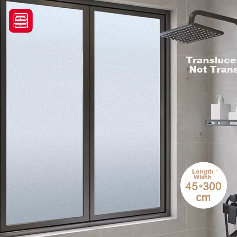 Fuju Frosted Glass Film Bathroom Translucent Opaque Window Privacy Sticker 45x300cm