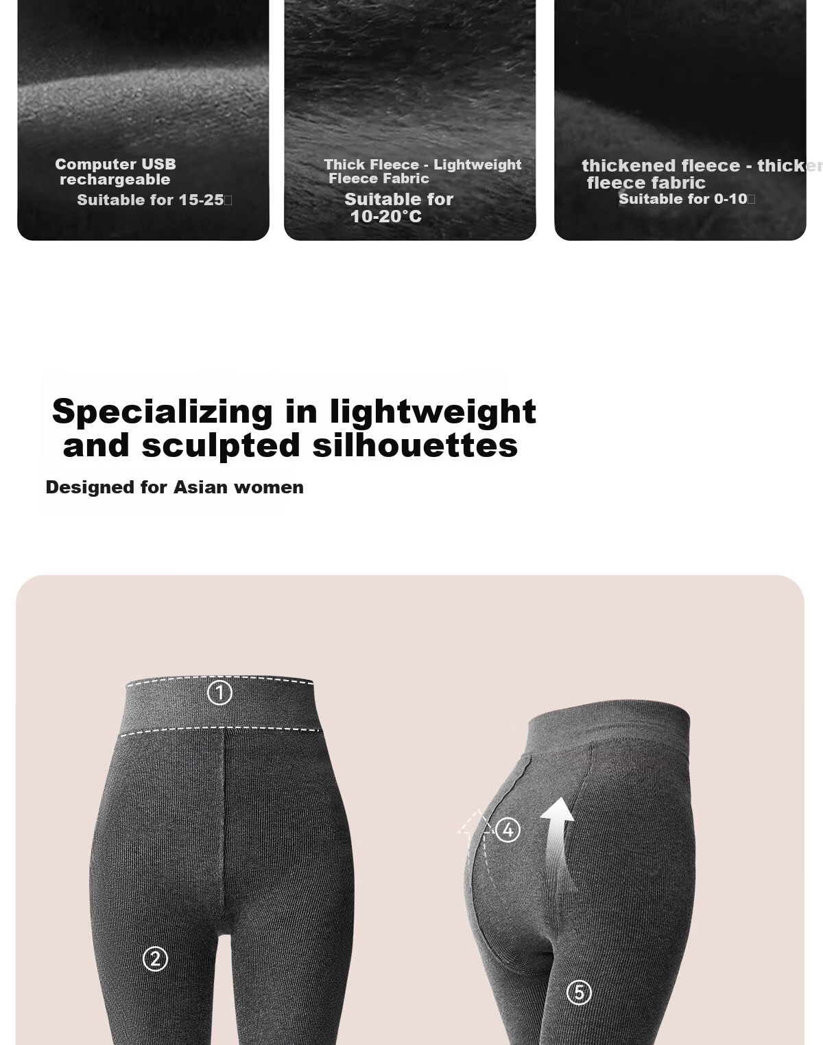 BONAS 26 New Women's Leggings with Fleece Lining, Bare-Leg Effect, Autumn And Winter Cotton Vertical Striped Thick Warm Slimming Tights 21