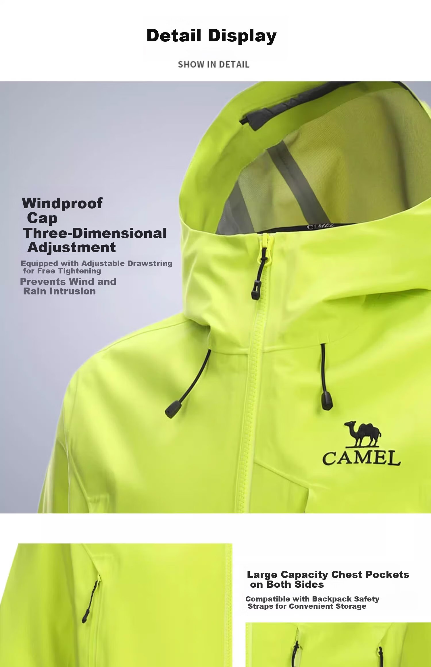 CAMEL [King Armor] Linyue Softshell Jacket Spring Summer New Professional Hard Shell Euro-Tech Windbreaker S 26