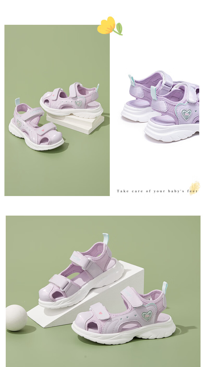 Fulromy Kids Boys and Girls Sandals Children's Beach Shoes Summer Soft Sole Closed Toe Sandals Velcro Sports Casual Shoes Pink Size 36 13
