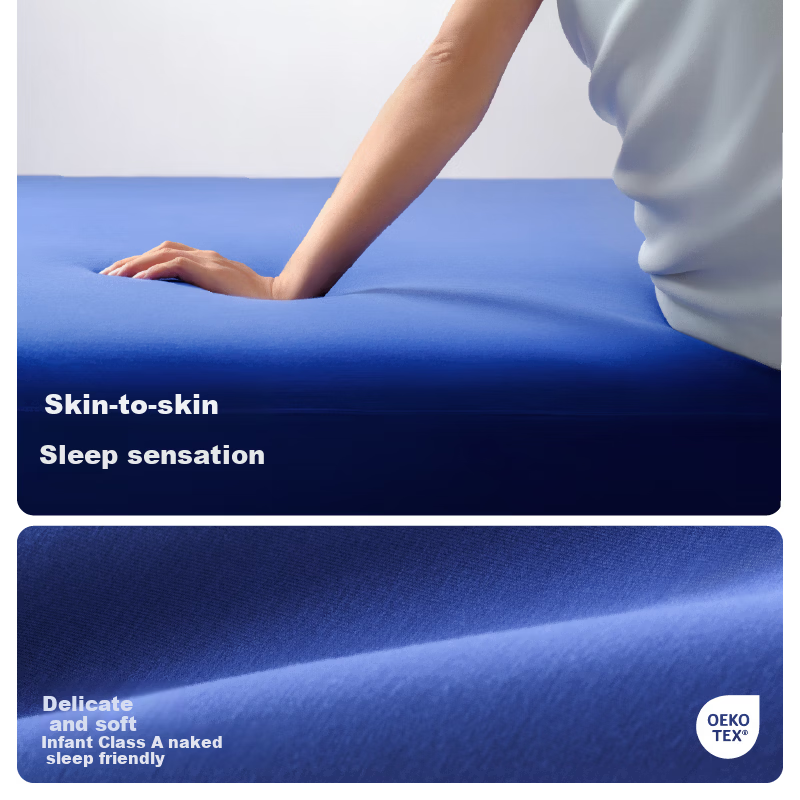 Blue Box Fitted Sheet Mattress Protector Moisture-Wicking Non-Slip Lazy Tencel Fine Denier Modal Gray 1.8x2m