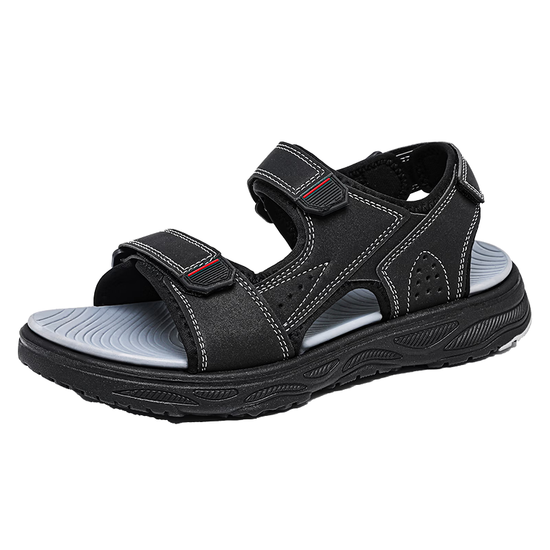 Cartelo Crocodile Father's Day Gift Men's Shoes Summer New Outdoor Beach Sandals Creek Hiking Sandals Men 1852 Black Size 43