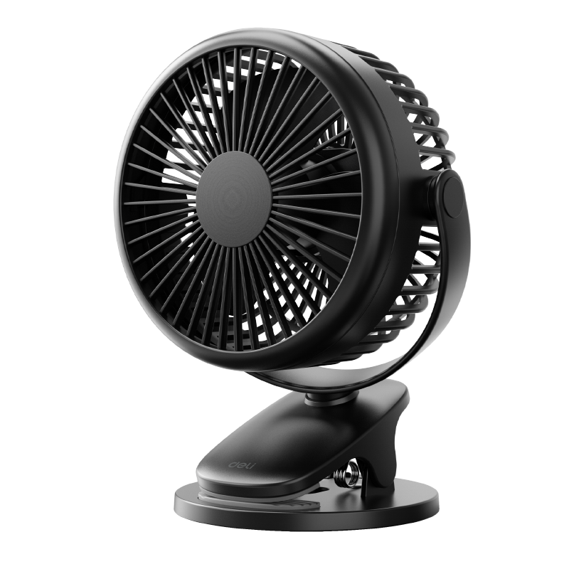 Deli [Rechargeable & Plug-in Dual Use - Ultra Long Battery Life] Desktop USB Fan Small Electric Fan for Dormitory Office Workstation Bedroom Bedside Quiet Mini Fan - LK220A Black