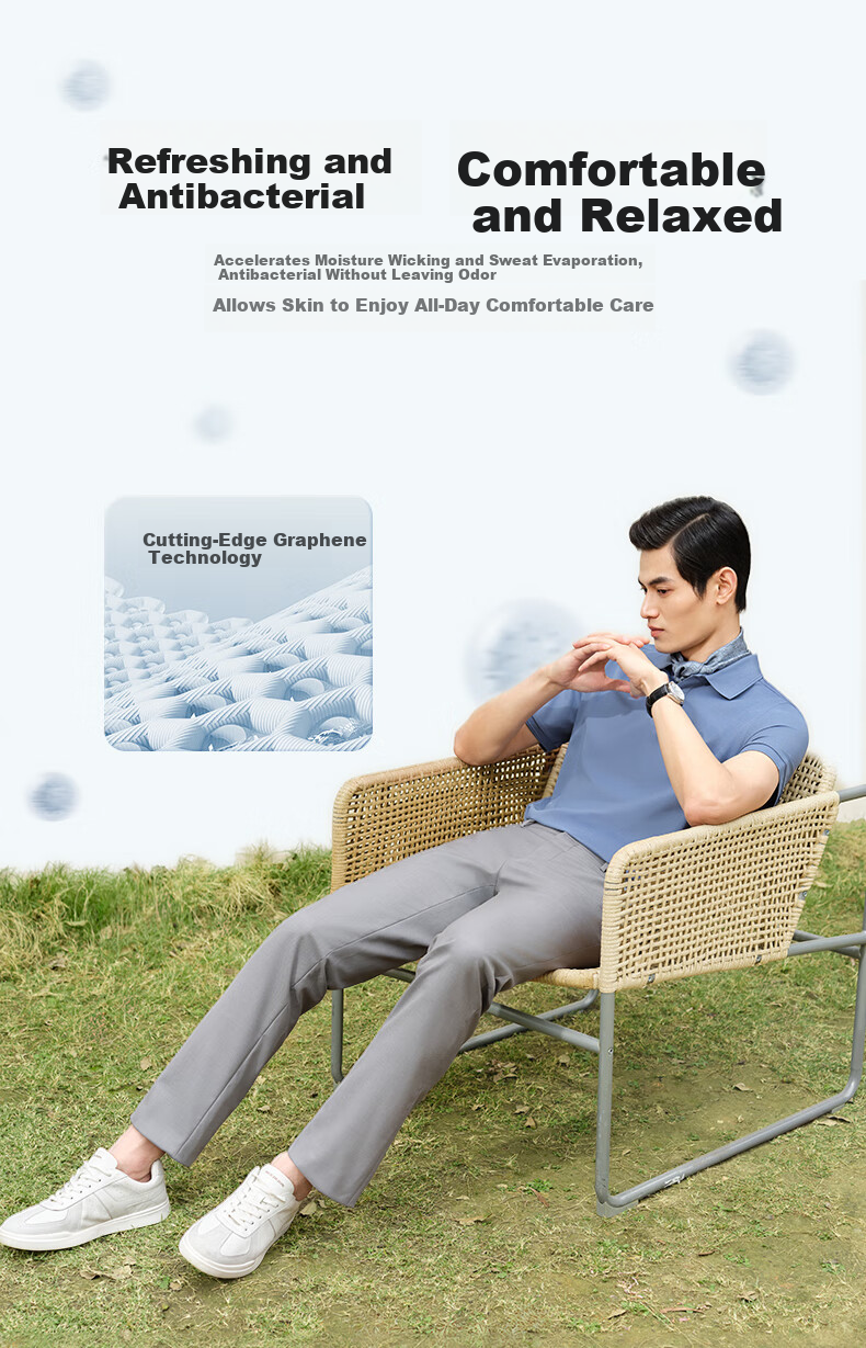 Goldlion Antibacterial 25 Spring Summer Men's Slim Fit Machine Washable Wool Business Dress Pants Gray 32 6