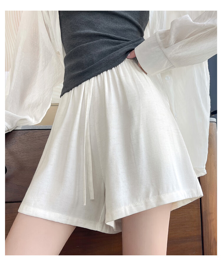 Free Style Tencel Linen Women's Shorts 2026 Summer New Casual Loose Lyocell Wide-Leg A-Line Breathable Cool Five-Point Pants 12