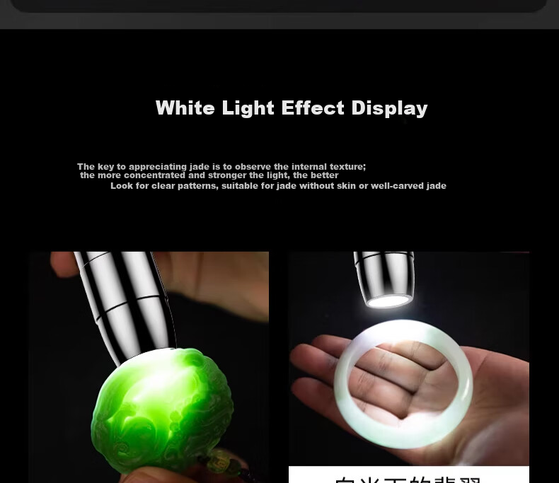 AUX Jade Identification Flashlight Strong Light Cat Ringworm Detection Jewelry Jadeite Professional 365nm UV Lamp for Collectibles 21