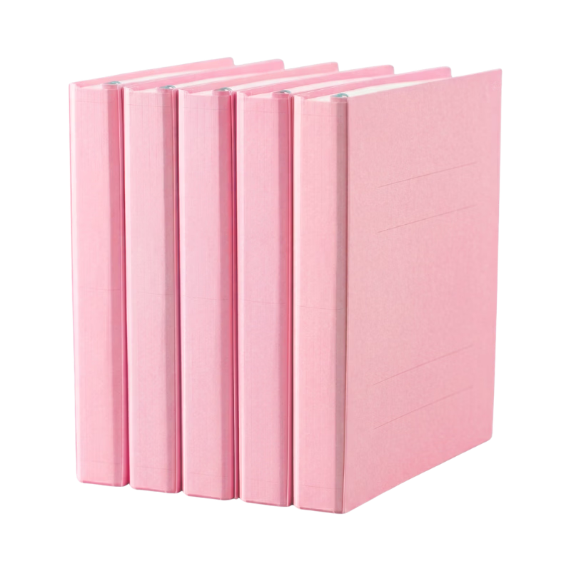 MAKINO Student Office Ruler File Folder with Extendable Paper Holder, Large Capacity Document Organizer for Exam Papers And Research Materials, A4 Size, Pink, Pack of 5