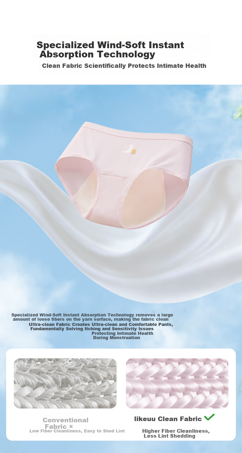 Like UU Girls' Developmental Safety Underwear Moisture-Wicking Antibacterial 5A Period Leak-Proof Comfort Panties 8