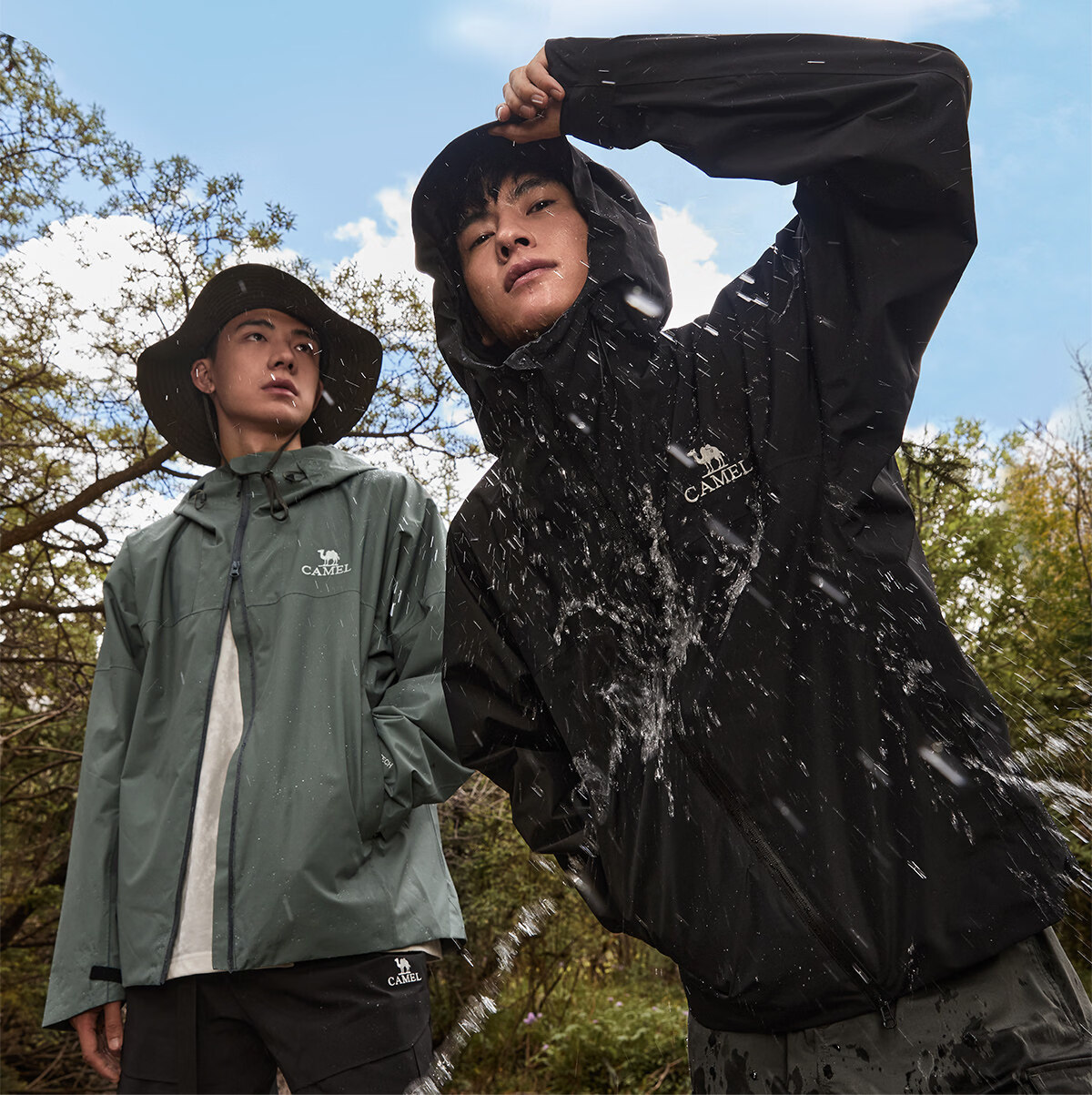CAMEL [Wang Junkai's Choice], Outdoor Rain God Windbreaker Jacket for Men And Women, Hard Shell, Heavy Rain Level Windproof Waterproof Coat 5