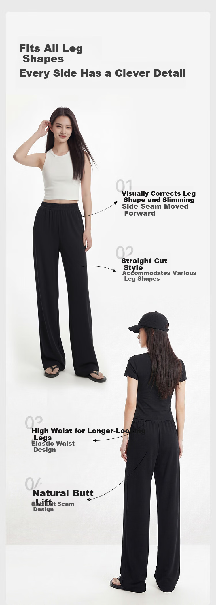 JD Jingzao Women's Modal Casual Pants 2026 New Spring High Waist Straight Slim Light Coffee L 5