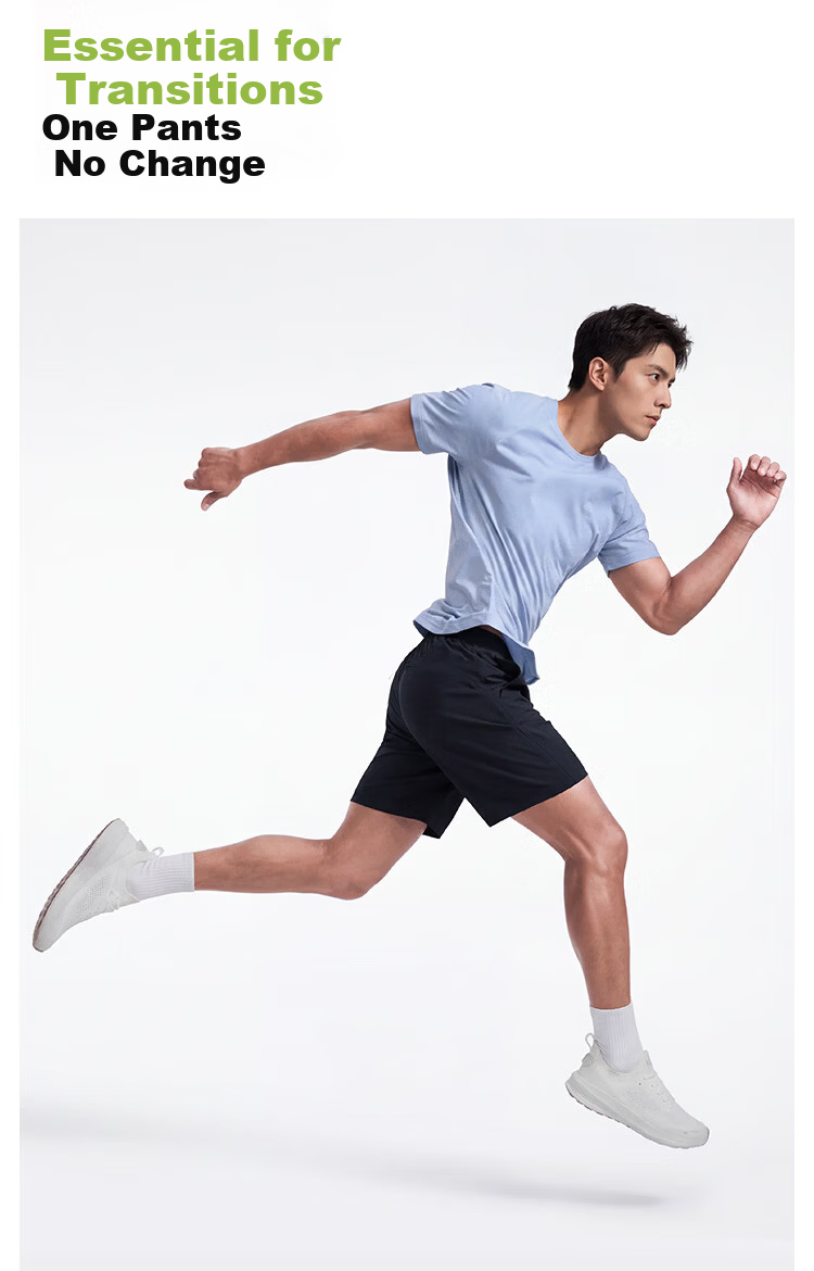 JD Jingzao New Spring Summer Quick-Dry Running Sports Shorts for Men Gym Training Breathable Casual Five-Point Pants Black 2XL 6