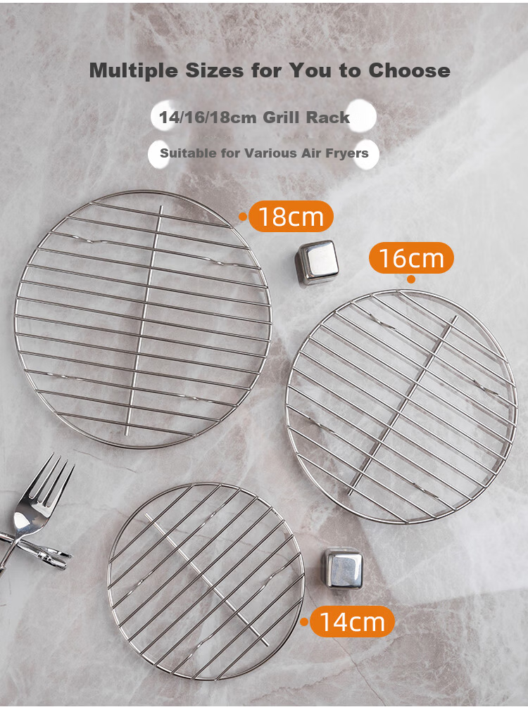 Banwu Life Air Fryer Rack Barbecue Rack Household Oven Stainless Steel Hanging Oven Rack Vertical Grill Skewer Barbecue Rack 12