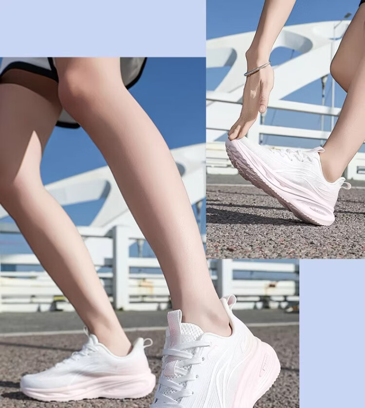 Warrior Official Women's Sports Shoes 2026 Summer New Lightweight Mesh Running Shoes for Women 5535 White Pink Size 36 26