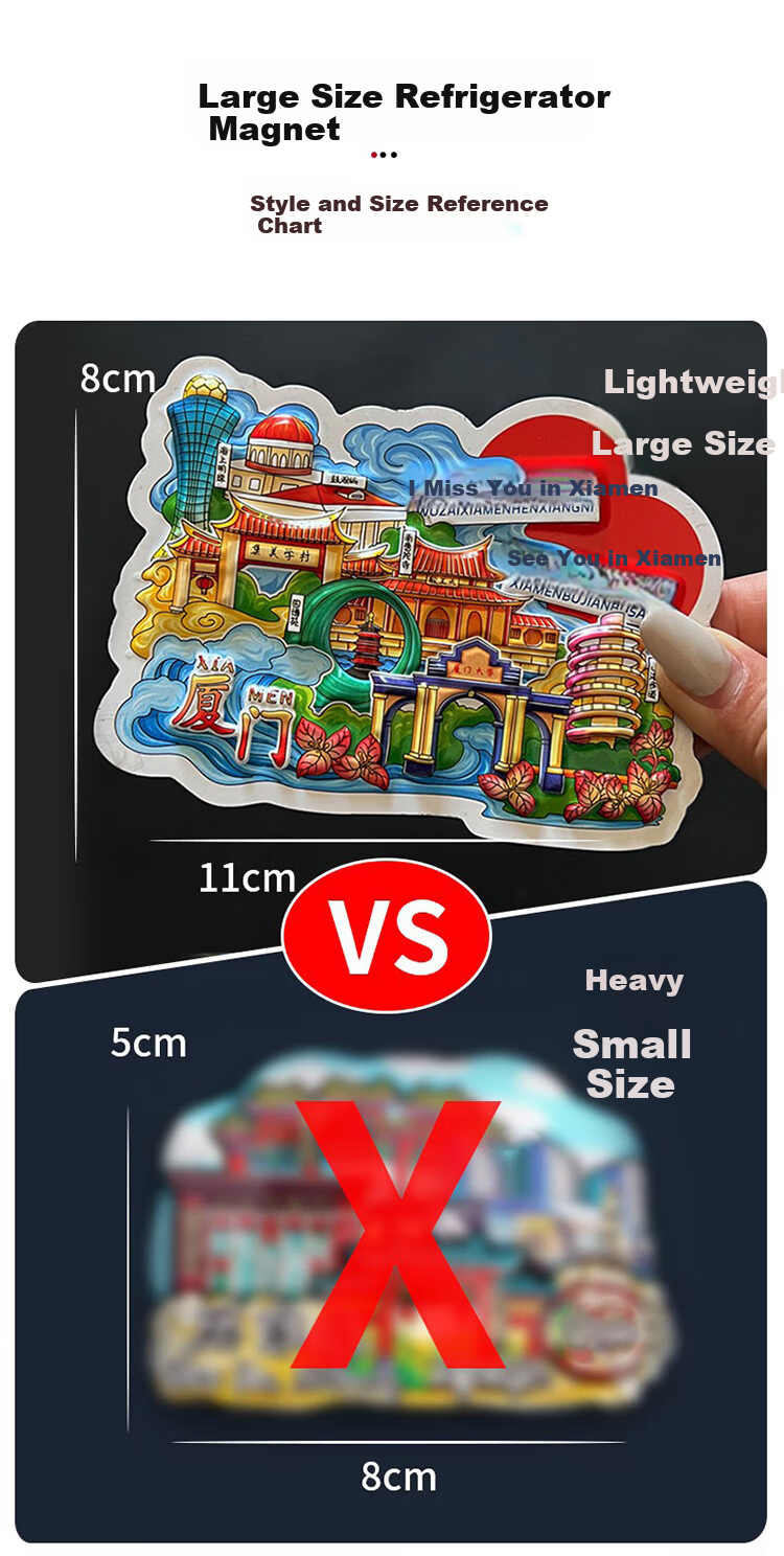 Yi Ju Changning Tourist Attraction City Refrigerator Magnet Souvenir Gift for Friends PVC Hangzhou Style 2