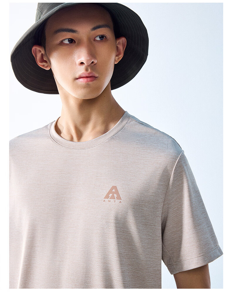 Anta Outdoor Quick-Dry Sports Short Sleeve T-Shirt Men Summer New Solid Color Breathable Trendy Knit Base Layer Top 18