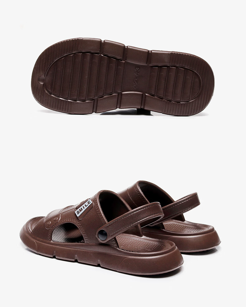 Guoluofi Men's Summer Sandals Non-Slip Durable Breathable Outdoor Driving Beach Slippers Brown Size 40-41 11