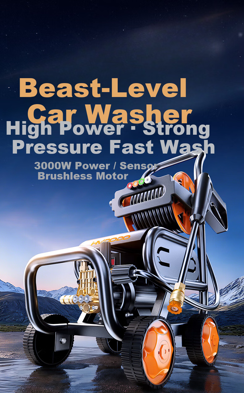 HUIDUODUO Commercial Car Wash Machine High Pressure 220V Household Water Spray Gun Powerful Floor Cleaning High Pressure High Power Car Wash Station Special 5