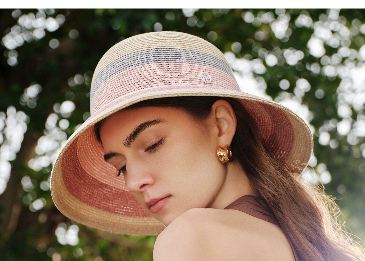 FANCET Women's Summer Straw Hat French Elegant Color-Block Wide Brim Sun Hat UV Protection Vacation Beach Hat 28