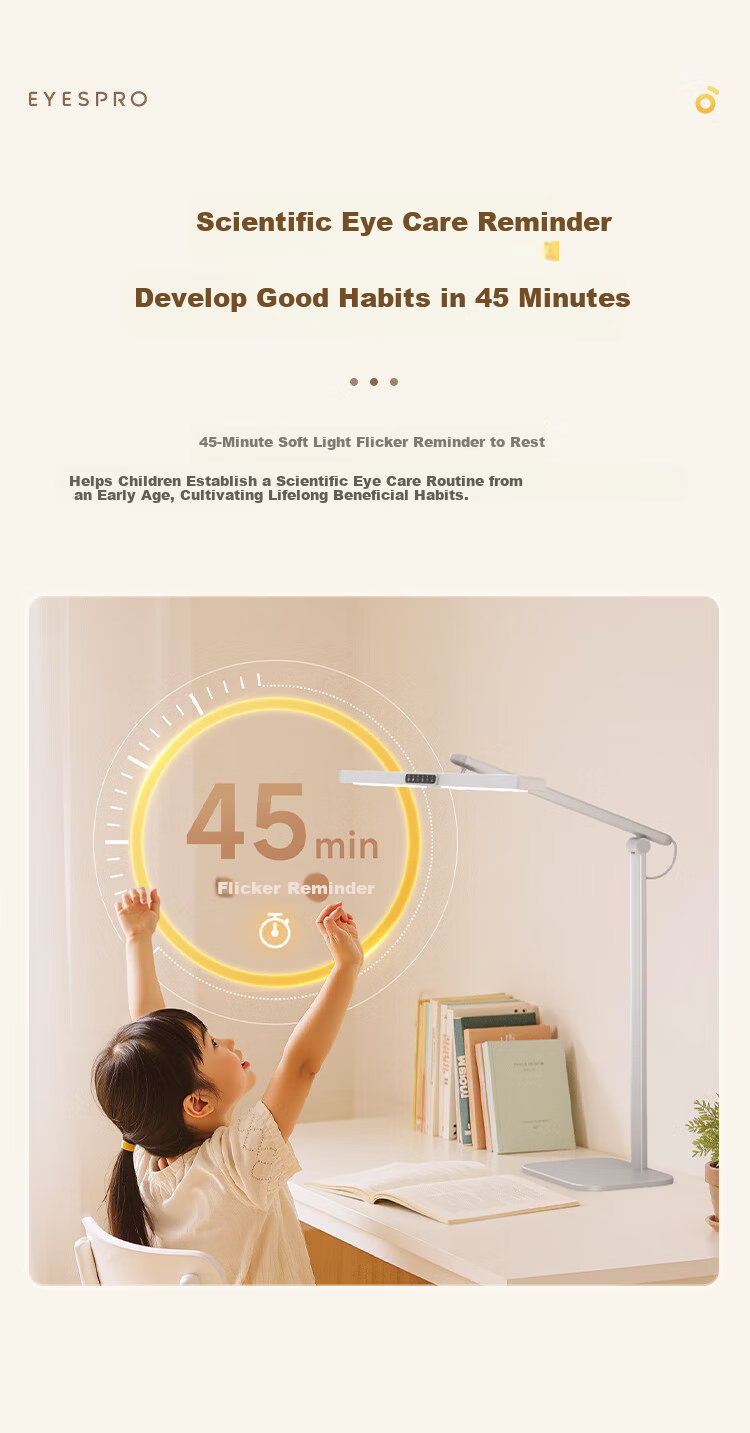 Haishibao National 5A Grade Eye Protection Study Desk Lamp Children's Student Blue Light Blocking Full Spectrum Dormitory Bedside Night Light L7A 27