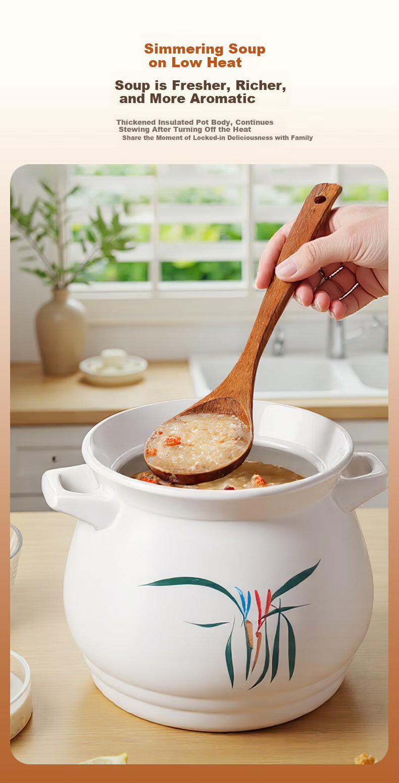 Quanpinwu Ceramic Casserole Large Capacity Gas Stove Compatible Household Porridge Soup Pot Traditional Chinese Stew Pot 9