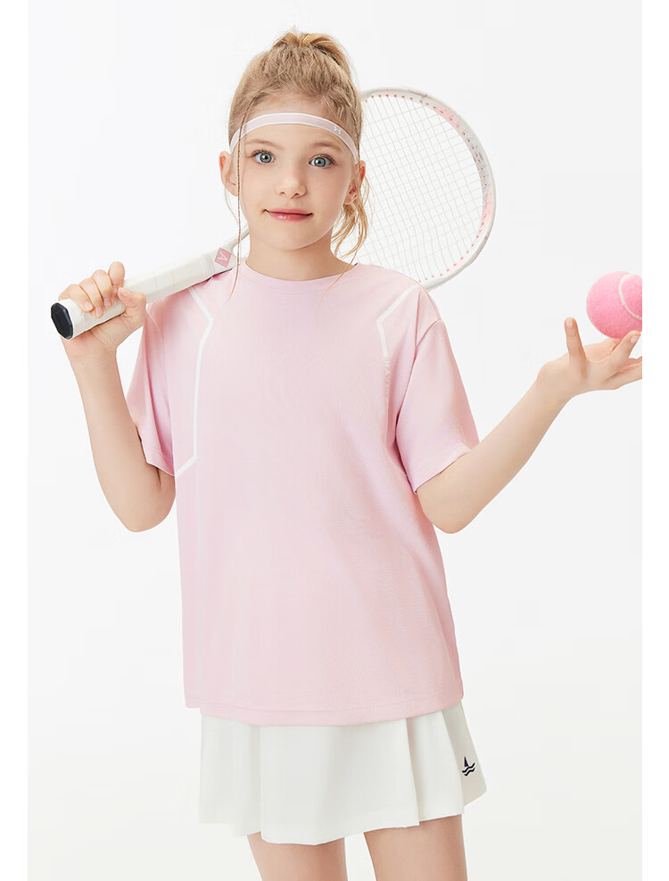 Navigare Quick-Dry Sun-Protective Kids T-Shirt Short Sleeve Summer Boys Girls Cool Lightweight Running Sports Off-White 150 23