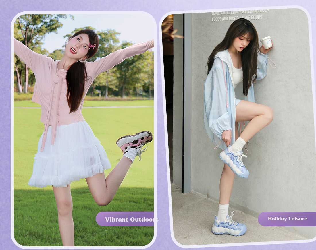 CAMEL Lemon Cute Colorblock Platform Casual Shoes for Women L25A202062 Off-White/Pink Size 39 28
