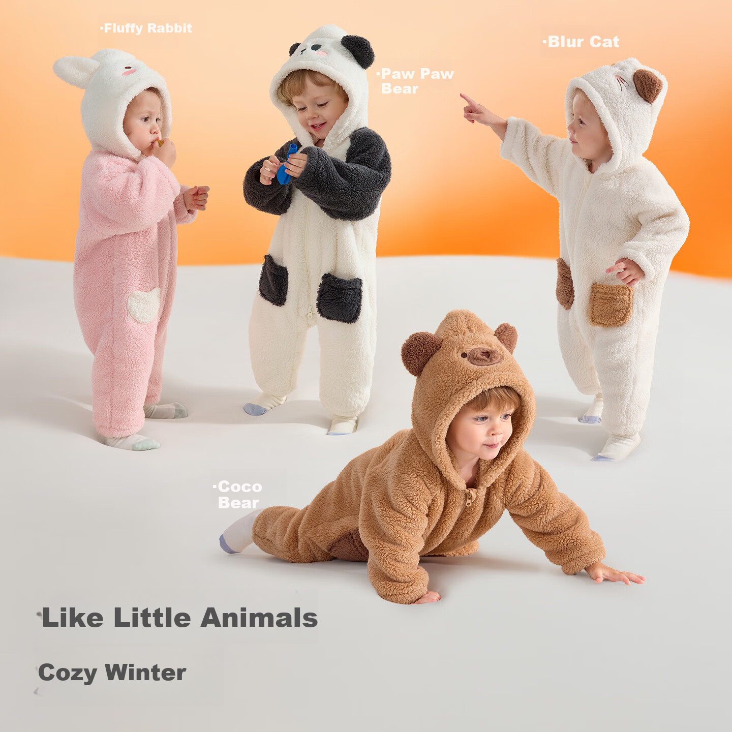 Betis Baby Clothes Autumn Winter Thickened Fleece Lined Warm Unisex Infant Romper Jumpsuit Winter Outdoor Crawling Suit