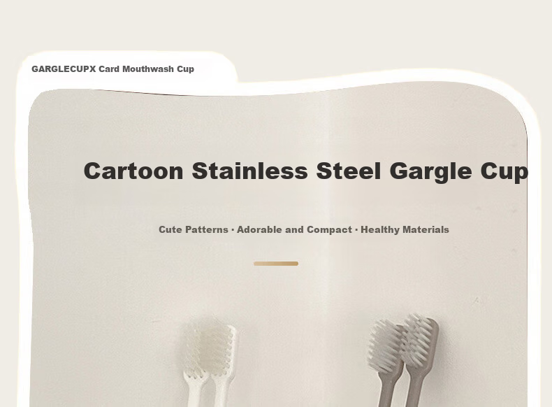 40,000km 304 Stainless Steel Mouthwash Cup Cute Toothbrushing Cup Children's Toothbrush Cup Couples Household Tooth Jar Wash Cup Student 1